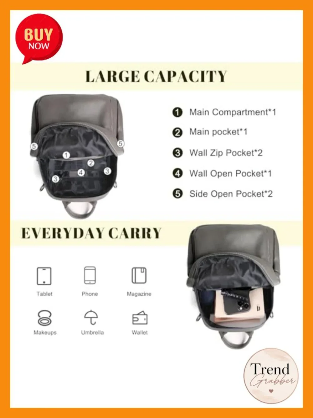 Genuine Leather Convertible Backpack Purse Womens Anti Theft Travel Handbag